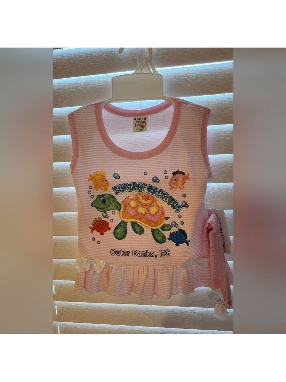 3 Piece Summer Outfit New Size 12-18 months Pink Stripe Turtle Fish Design